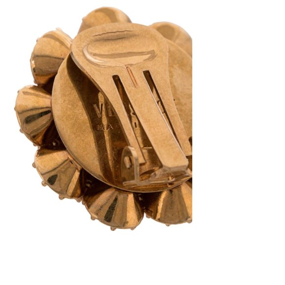 Versace Blue Crystal Embellished Clip-on Earrings - Picture 3 of 13